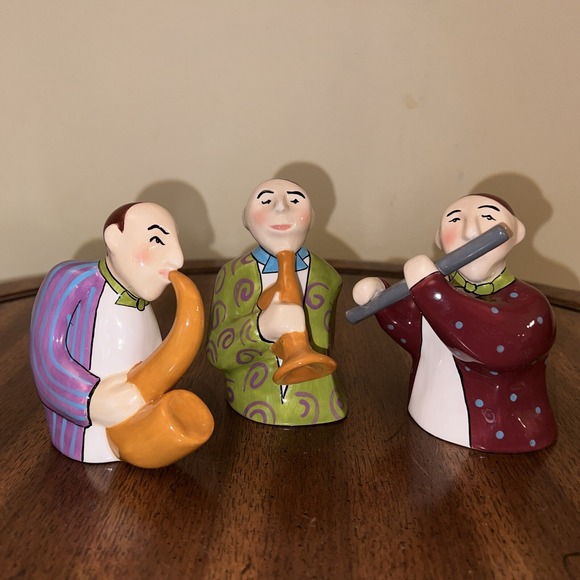 Other - Jazz Musicians Set Of Three Salt & Pepper Shakers ~ Ceramic 4.5"
